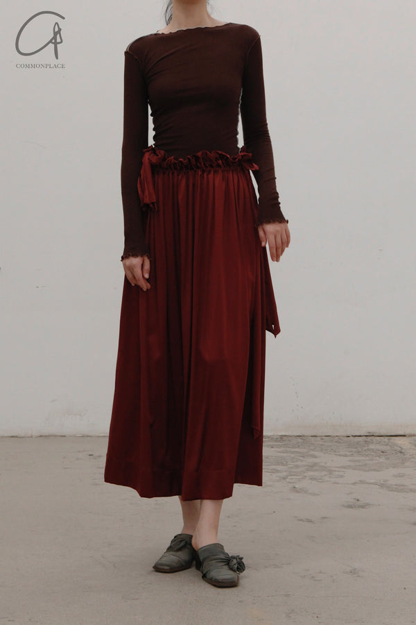 BASERANGE Frilled lace-up skirt SKLA-SS-SP21